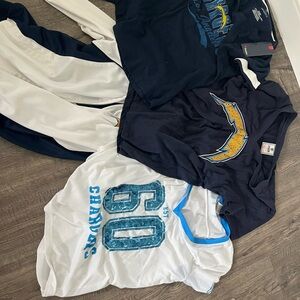 Navy and White Chargers T-Shirt and jackets